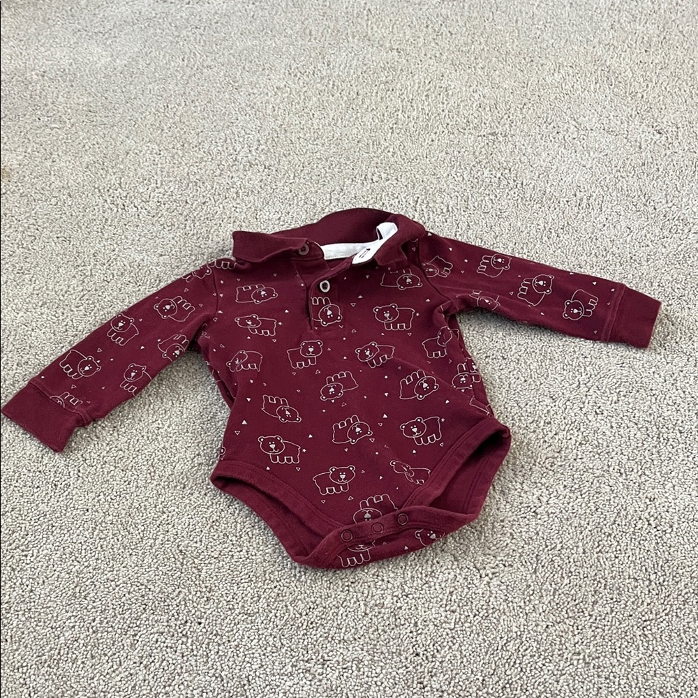 🍼Garanimals Maroon Bear Print Bodysuit🍼